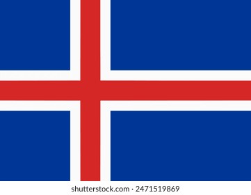 Vector flag of Iceland. Accurate dimensions and official colors. This file is suitable for digital editing and printing of any size.