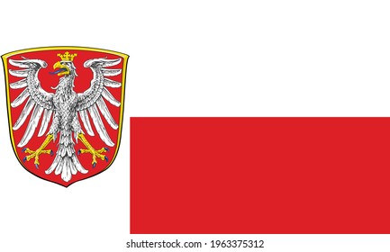 Vector flag illustration of the German regional capital city of Frankfurt am Main, Germany
