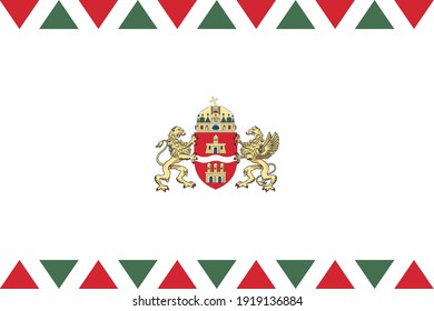 Vector flag illustration of the Hungarian capital of Budapest, Hungary