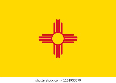 Vector flag illustration of New Mexico state, United States of America