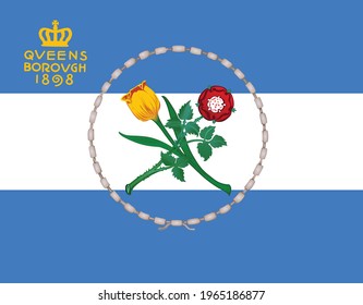 Vector Flag Illustration Of The New Yorker Borough Of The Queens