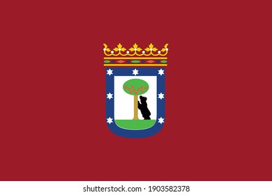 Vector flag illustration of the Spanish capital of Madrid