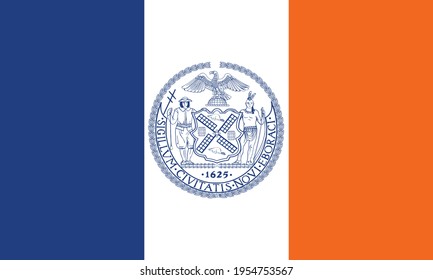 Ilustración de la bandera vectorial de la principal ciudad de Nueva York, Estados Unidos