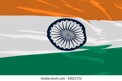Vector flag of India