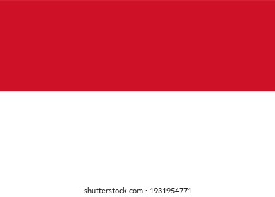 Vector flag of Indonesia. Accurate dimensions and official colors. Symbol of patriotism and freedom. This file is suitable for digital editing and printing of any size.