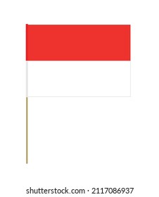 Bandera vector de Indonesia en un palo. Elemento de diseño. Señales y símbolos. Banderas.