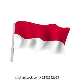 Vector Flag of the Indonesian Red and White Flag