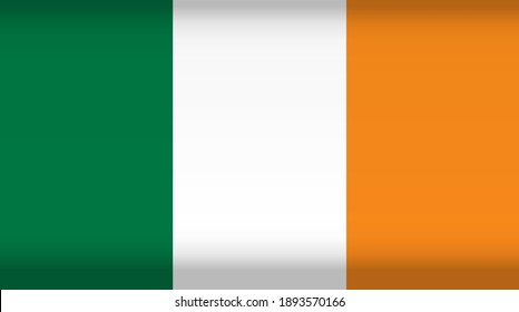 Vektorflagge Irlands. Farbsymbol einzeln auf weißem Hintergrund. Irland Flaggenbild.