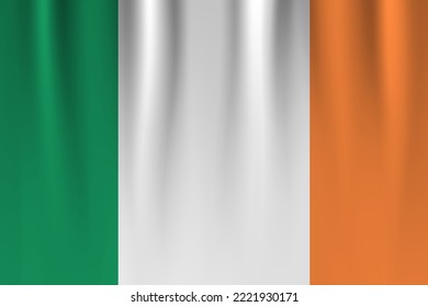 Bandera vectorial de Irlanda. Irlanda ondeando el fondo de la bandera.