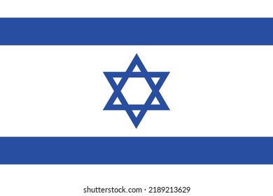 Vector flag of Israel. Color symbol isolated on white background. Israel flag image.