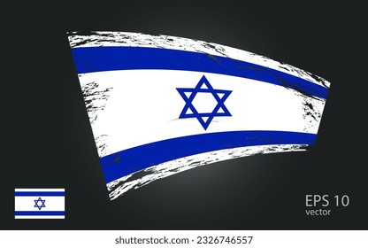 Vector flag of Israel., illustration.
. Brush paint stroke trail view.
