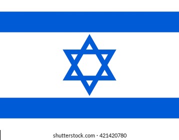 Vector flag of Israel, Israel flag illustration. Official national vector flag of Israel country