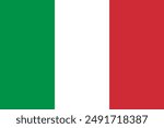 Vector flag of Italy. Symbol of patriotism and freedom. This file is suitable for digital editing and printing of any size. Italian Republic (Italy) Europe Flag, official colours, illustration. EPS10.