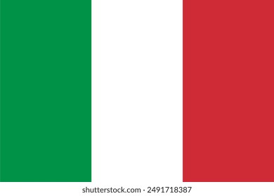 Italienische Vektorgrafik. Symbol für Patriotismus und Freiheit. Diese Datei eignet sich für digitale Bearbeitung und Druck jeder Größe. Italienische Republik (Italien) Europaflagge, offizielle Farben, Illustration. EPS10.