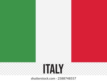 Vector flag of Italy. Symbol of patriotism and freedom. This file is suitable for digital editing and printing of any size. Italian Republic (Italy) Europe Flag, official colours