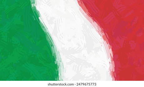 Bandera de Vector de Italia. Ilustración elegante texturizada de la bandera italiana. Anuncio estilizado