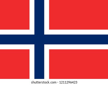 Vector flag of the Kingdom of Norway. Proportion 8:11. The national flag of Norway.