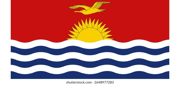 Bandeira vetorial de Kiribati, um país da Oceania. Dimensões precisas e cores oficiais. Este arquivo é adequado para edição e impressão digital de qualquer tamanho.