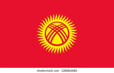 Vector flag of Kyrgyzstan