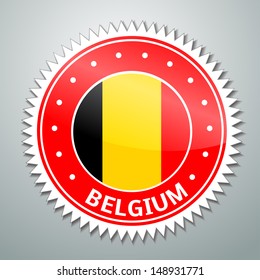 Vector flag label series - Belgium