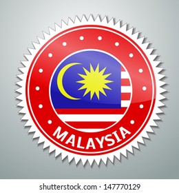 Vector flag label series - Malaysia