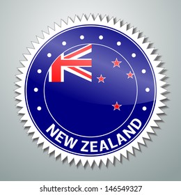 Vector flag label series - New Zealand