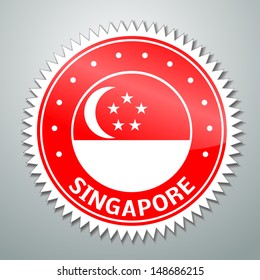 Vector flag label series - Singapore