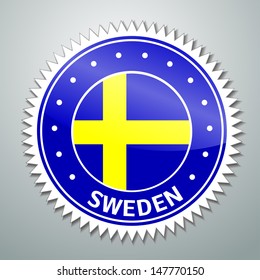 Vector flag label series - Sweden