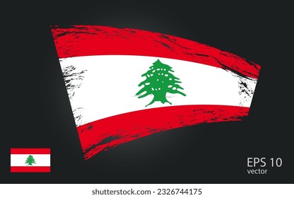 Vector flag of Lebanon., illustration.
. Brush paint stroke trail view.
