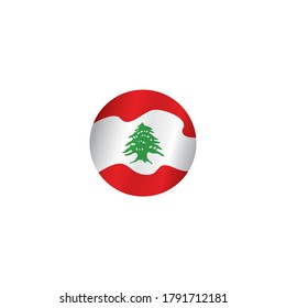 Vector flag of Lebanon on white background. Simple and easy to apply.