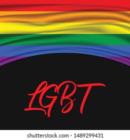 Vector Flag of LGBT on dark background, illustration