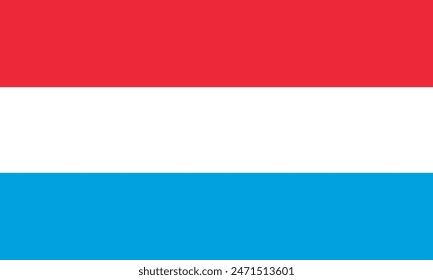 Bandera de Vector de Luxemburgo. Dimensiones precisas y colores oficiales. Este archivo es adecuado para edición digital e impresión de cualquier tamaño.