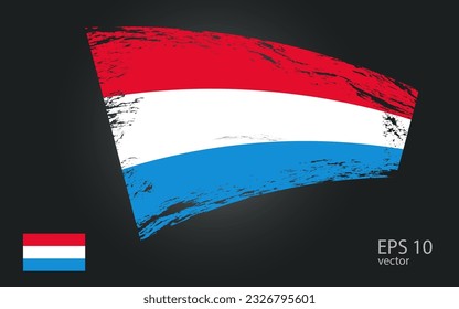 Bandera vectorial de Luxemburgo, ilustración. Vista de trazo de trazo de pincel con indicador vectorial plano.
