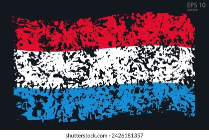 Vektor-Flagge von Luxemburg. Vektor-Illustration mit Rissen und Abschürfungen.
