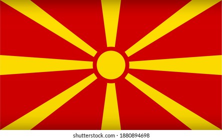 Vector flag of Macedonia. Color symbol isolated on white background. Macedonia flag image.