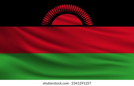 Vektorflagge von Malawi windet Nahaufnahme-Hintergrundgrafik.