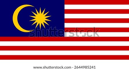 Vector flag of Malaysia, a country in Southeast Asia. Accurate dimensions and official colors. This file is suitable for digital editing and printing of any size.