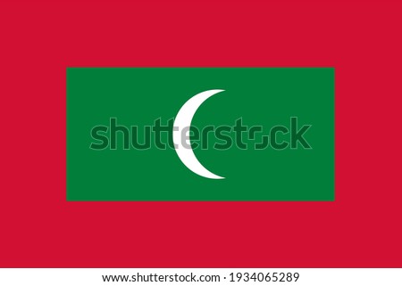 Vector flag of Maldives. Accurate dimensions and official colors. Symbol of patriotism and freedom. This file is suitable for digital editing and printing of any size.