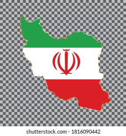 mapa de la bandera vectorial de Irán con marco dorado aislado en fondo blanco