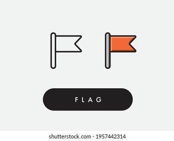 Vector flag marker icon illustration