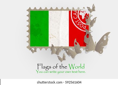 vector flag measurements with butterflies from paper of Italy