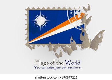 vector flag measurements with butterflies from paper of Marshall Islands