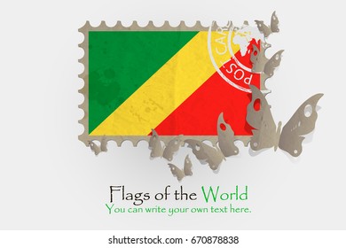 vector flag measurements with butterflies from paper of Republic of Congo