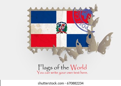 vector flag measurements with butterflies from paper of Dominican Republic