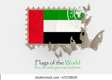vector flag measurements with butterflies from paper of United Arab Emirates