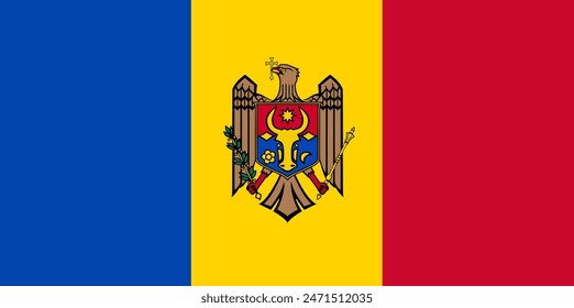 Vector flag of Moldova. Accurate dimensions and official colors. This file is suitable for digital editing and printing of any size.