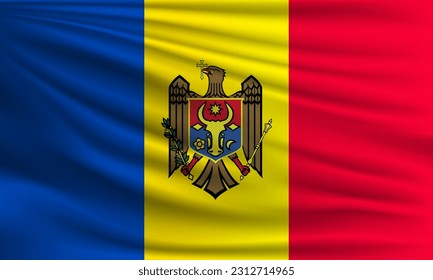 Vektorflagge der Republik Moldau windet Nahaufnahme-Hintergrundgrafik.
