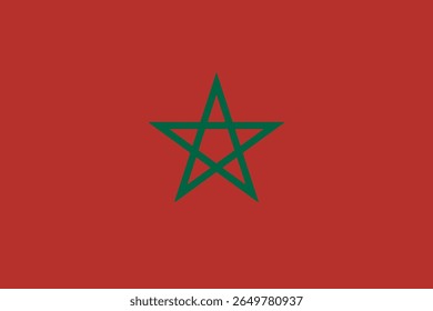 Bandeira vetorial do Marrocos, um país no norte da África. Dimensões precisas e cores oficiais. Este arquivo é adequado para edição e impressão digital de qualquer tamanho.
