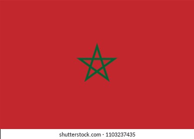 Vector flag of Morocco. Proportion 2:3. Moroccan national flag.
