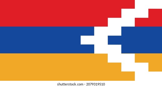 Vector flag of the Nagorno-Karabakh Republic. Flat vector illustration